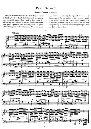 Exercices sur les octaves II Partitions gratuites